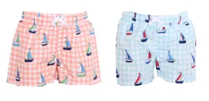 BI-AWB607 - Wholesale Infant Boy's Sailboat Themed Swim Trunks