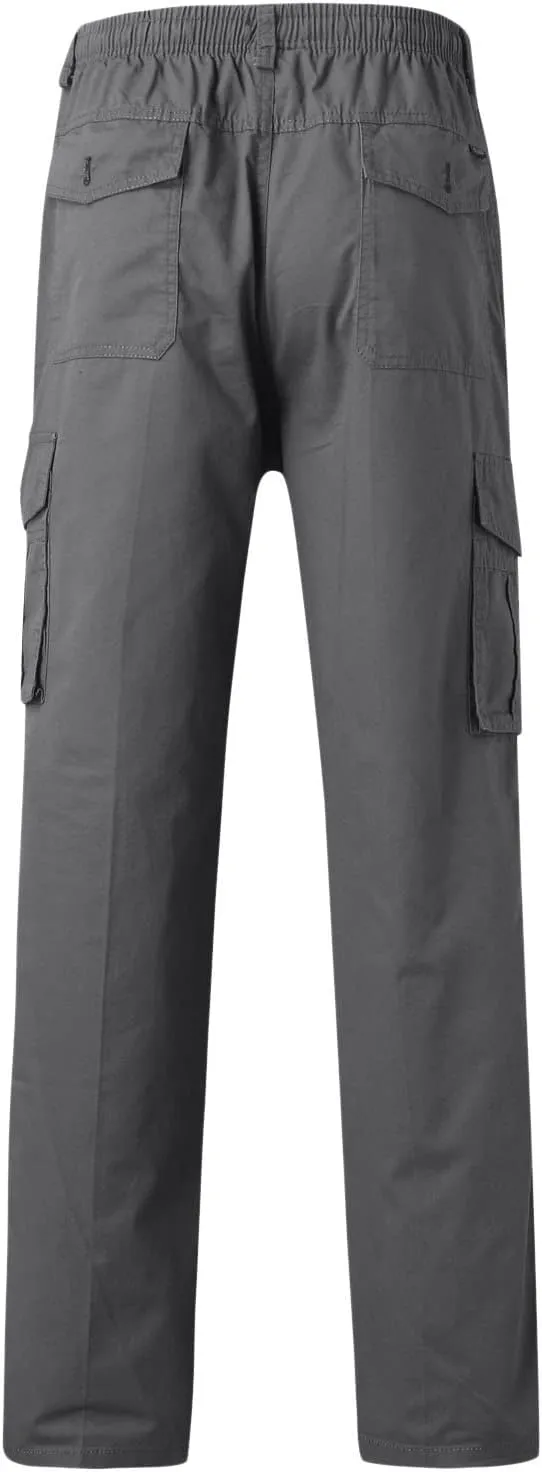 Cargo Pants for Men Relaxed Fit Elastic Running Athletic Sports Pants Casual Straight-Leg Trousers Mens Heavyweight