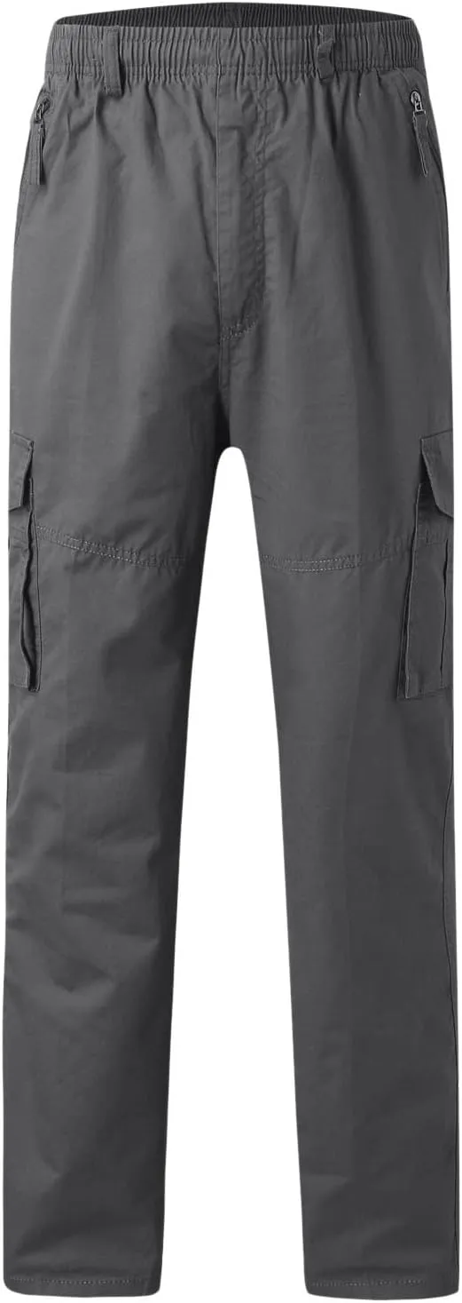 Cargo Pants for Men Relaxed Fit Elastic Running Athletic Sports Pants Casual Straight-Leg Trousers Mens Heavyweight