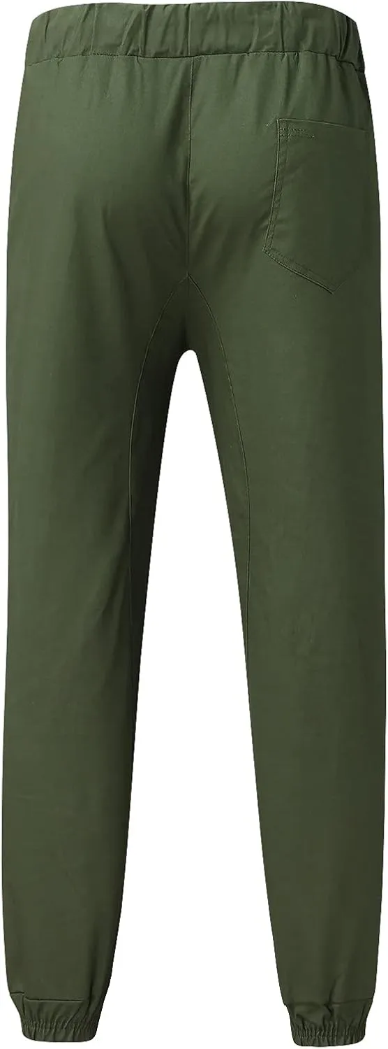 Cargo Pants for Men Relaxed Fit Mens Cargo Pants Sweatpants Men's Heavyweight Cargo Fleece Sweatpants Stretch Elastic