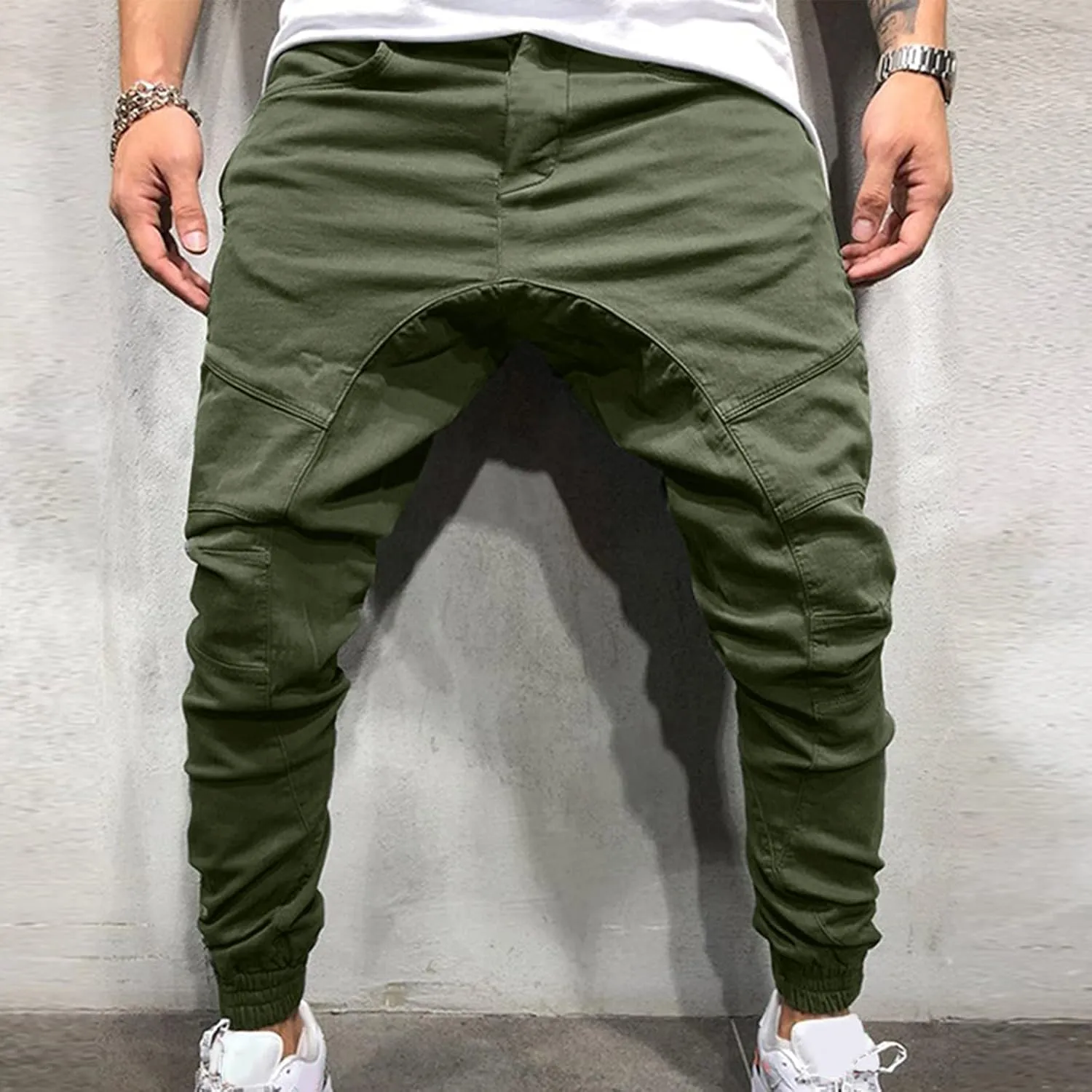 Cargo Pants for Men Relaxed Fit Mens Cargo Pants Sweatpants Men's Heavyweight Cargo Fleece Sweatpants Stretch Elastic