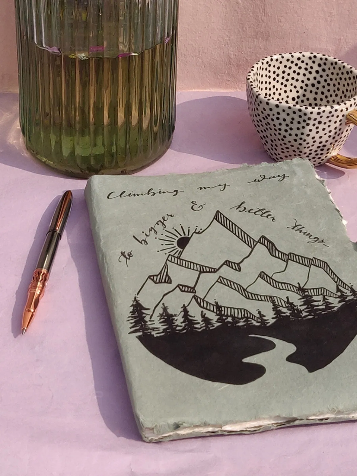 Climbing My Way Handpainted Diary