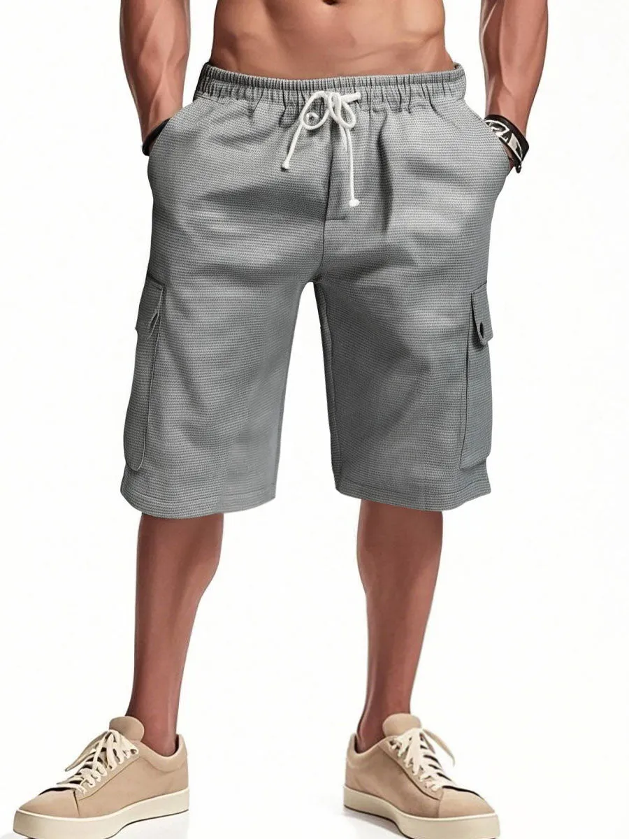 Linen Drawstring Cargo Shorts