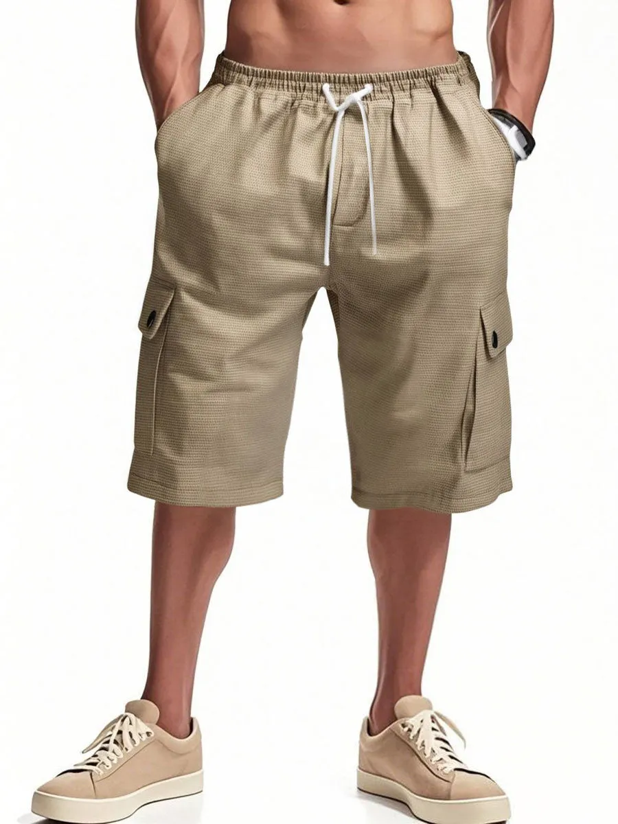 Linen Drawstring Cargo Shorts