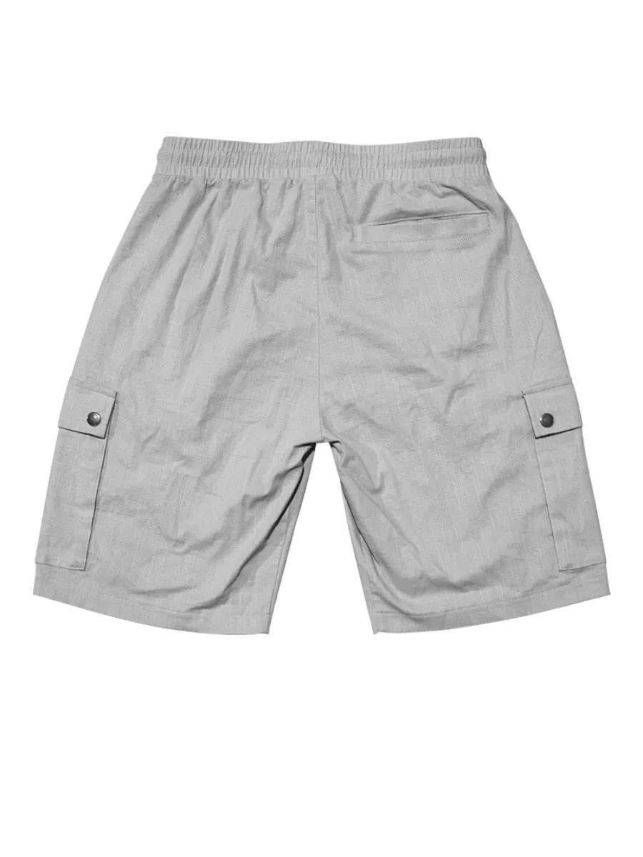 Linen Drawstring Cargo Shorts