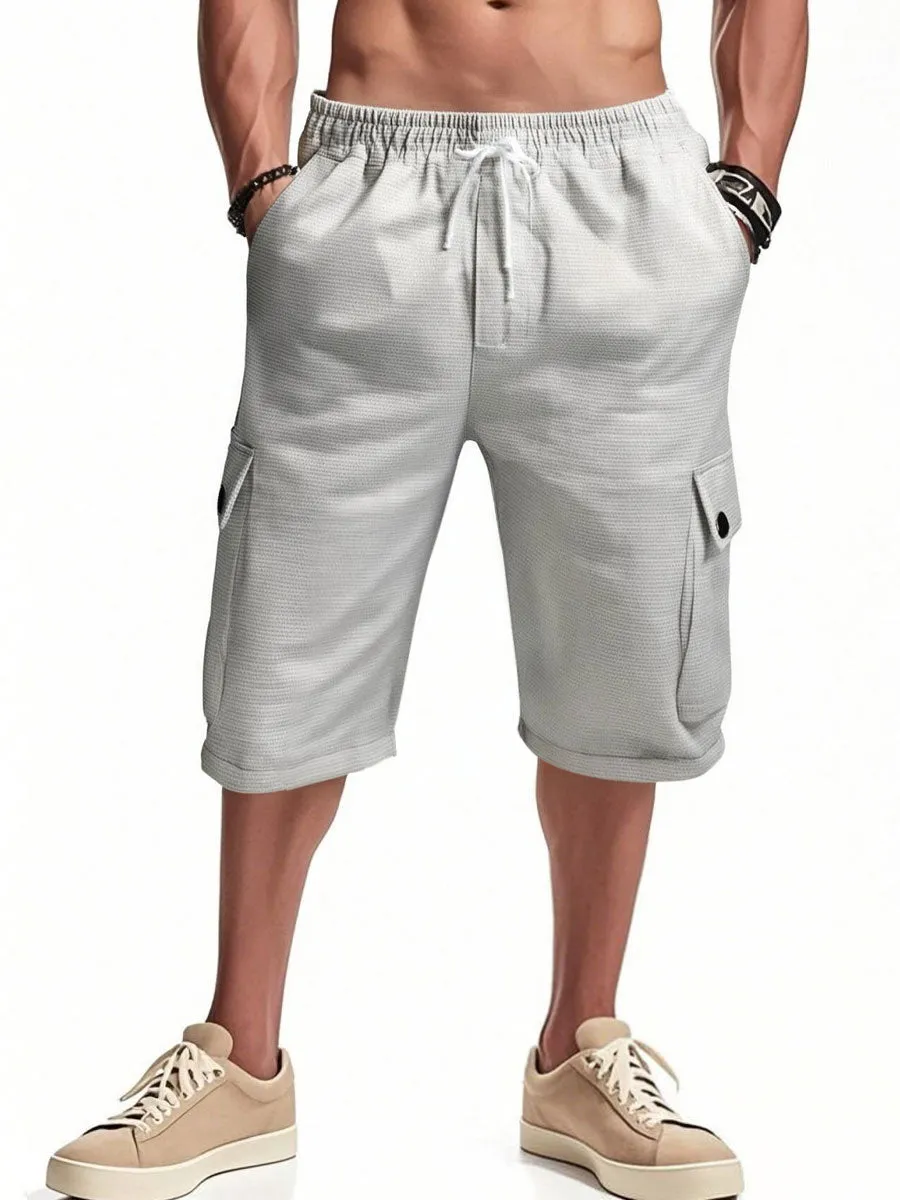 Linen Drawstring Cargo Shorts