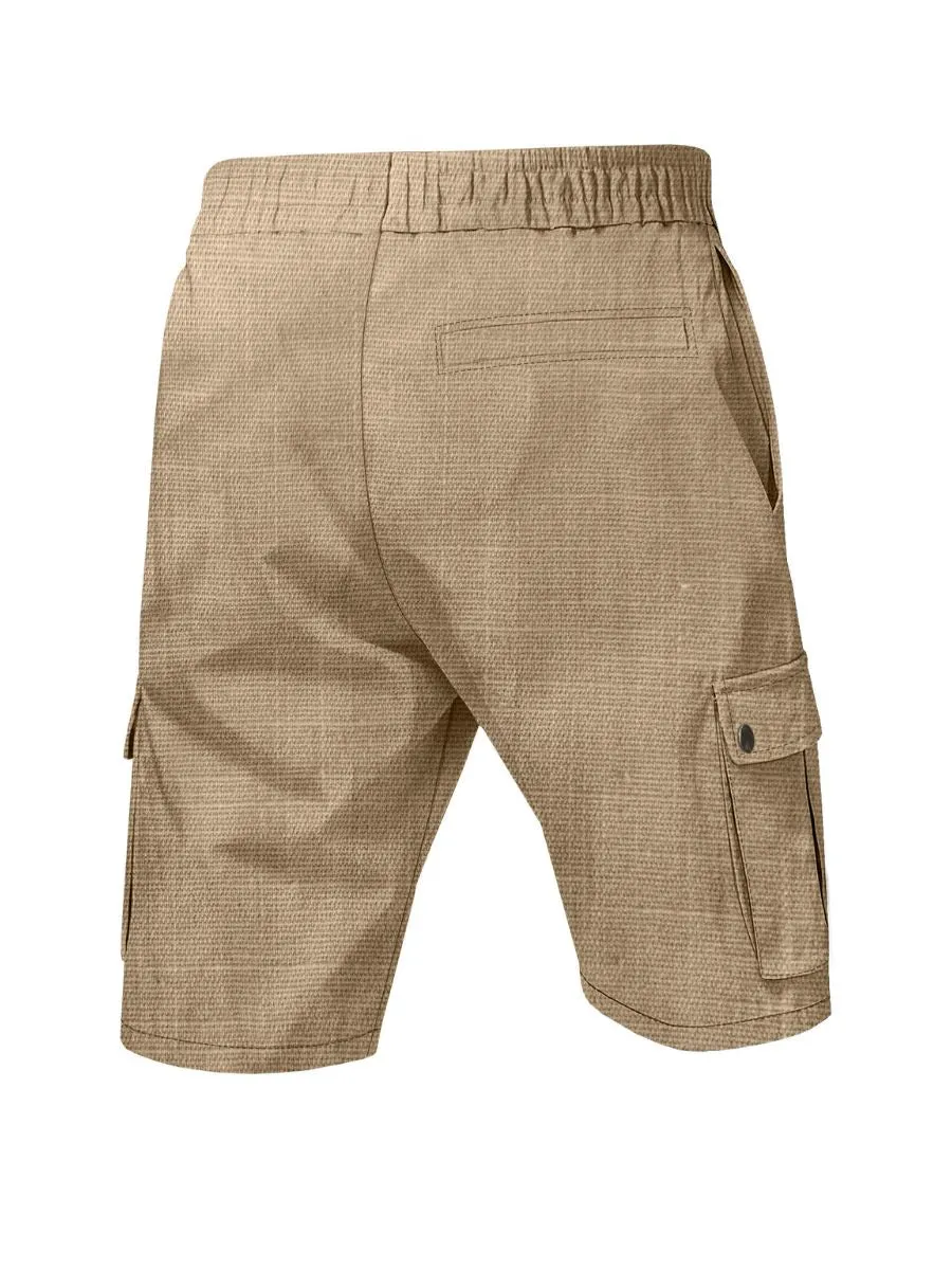 Linen Drawstring Cargo Shorts