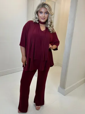 Lynsey Burgundy 3 Piece Slinky Set