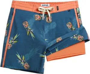 maamgic Men's Swim Trunks with Compression Liner Board Shorts Vintage Beach Shorts Quick Dry with Zipper Pockets