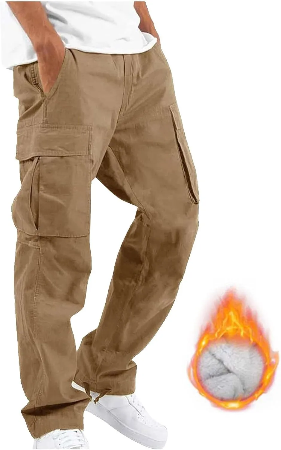 Mens Sweatpants with Pockets with Pockets Fleece Cargo Sweatpants Streetwear Hip Hop Pants Cargo Pants Joggers Casual