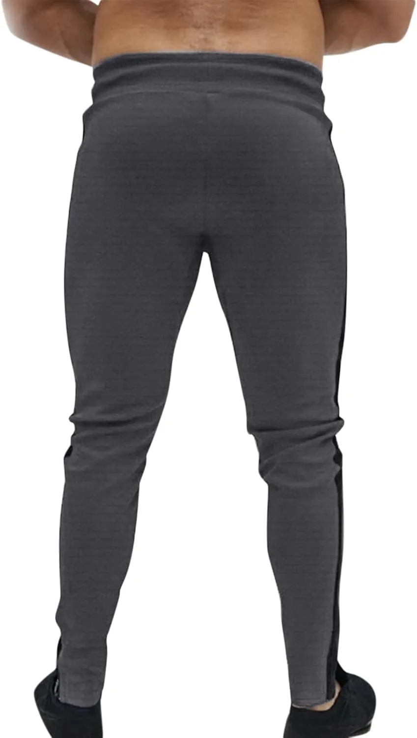 Mens Workout Cargo Sweatpants Performance Open Bottom Workout Quick Dry Pants for Athletic Jogging Training Casual