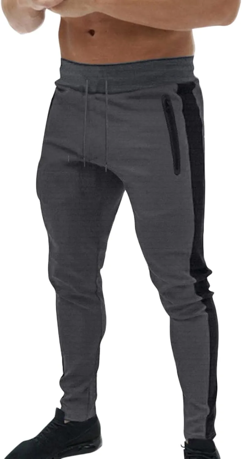 Mens Workout Cargo Sweatpants Performance Open Bottom Workout Quick Dry Pants for Athletic Jogging Training Casual