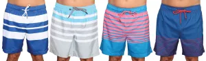 MX-CRST - Wholesale Big Men's Colorful Stripe Swim Trunk
