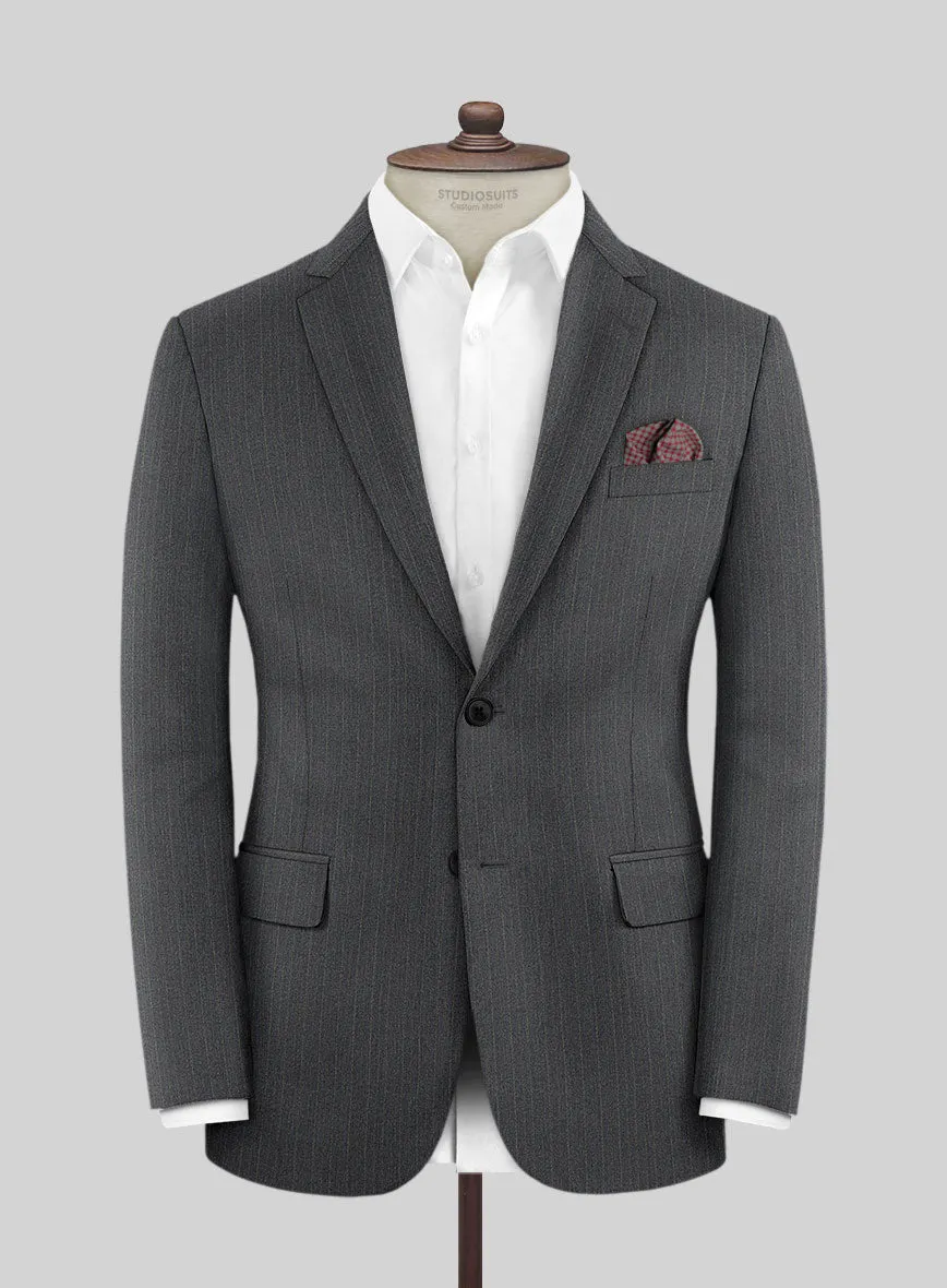 Scabal Rass Stripe Gray Wool Suit
