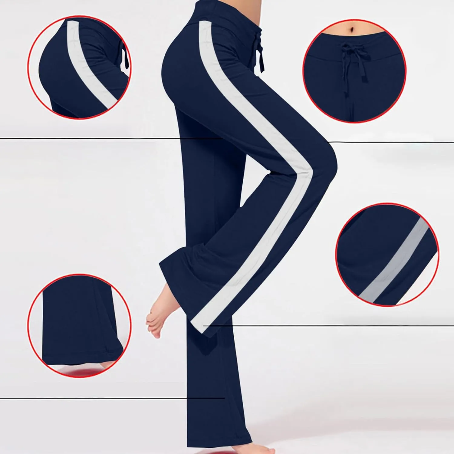 Women Yoga Pants Long Modal Comfy Drawstring Trousers Loose Straight Leg Yoga Running Athletic Lounge Pants