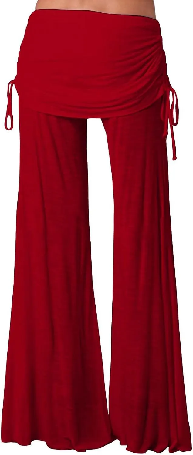 Womens Yoga Pants Wide Leg Casual High Waist Loose Elastic Pants Elastic Waist Breathable Vacation Comfort Trousers