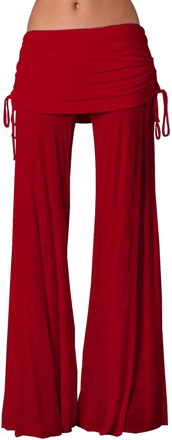Womens Yoga Pants Wide Leg Casual High Waist Loose Elastic Pants Elastic Waist Breathable Vacation Comfort Trousers