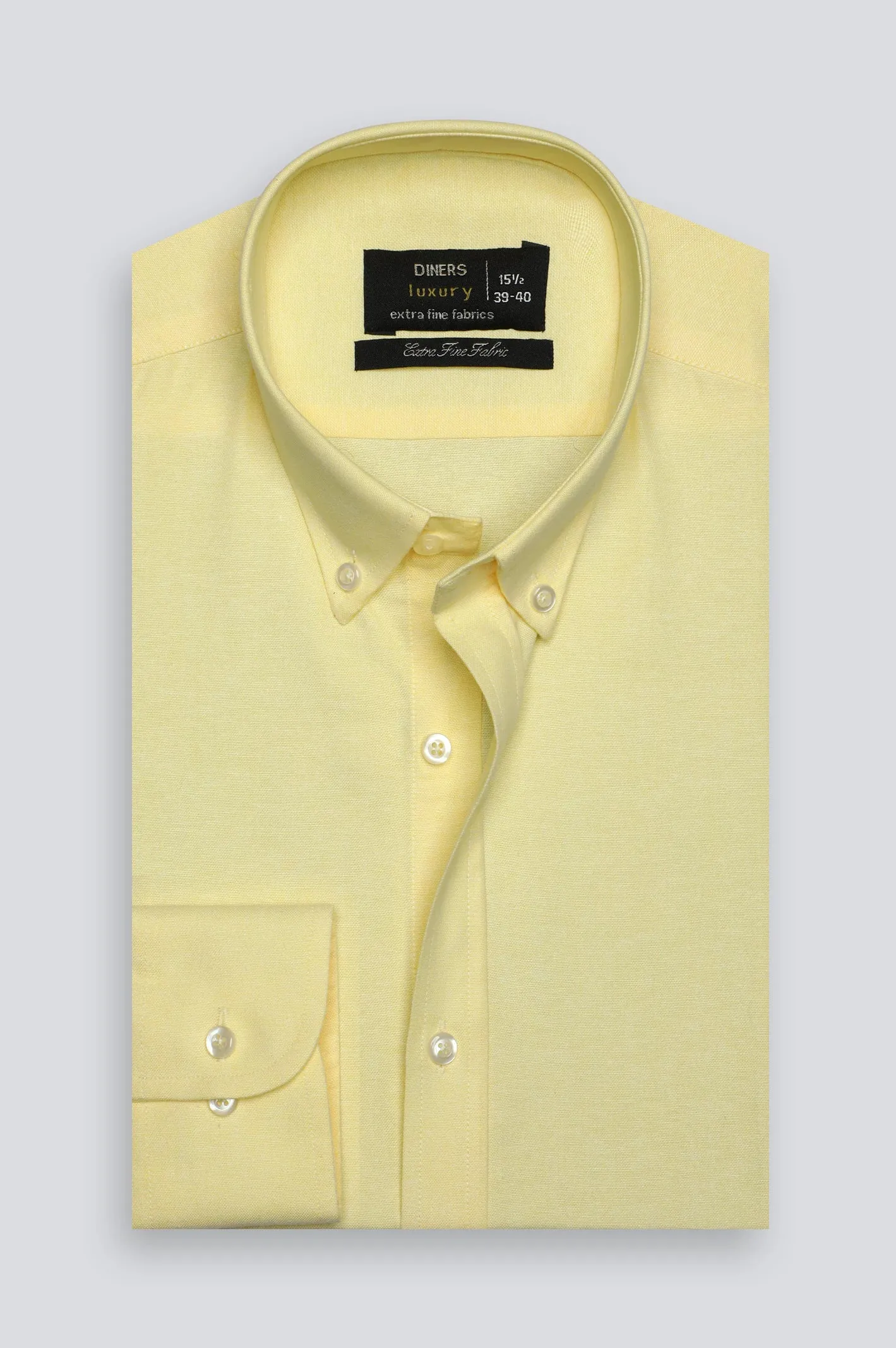 Yellow Textured Formal Shirt