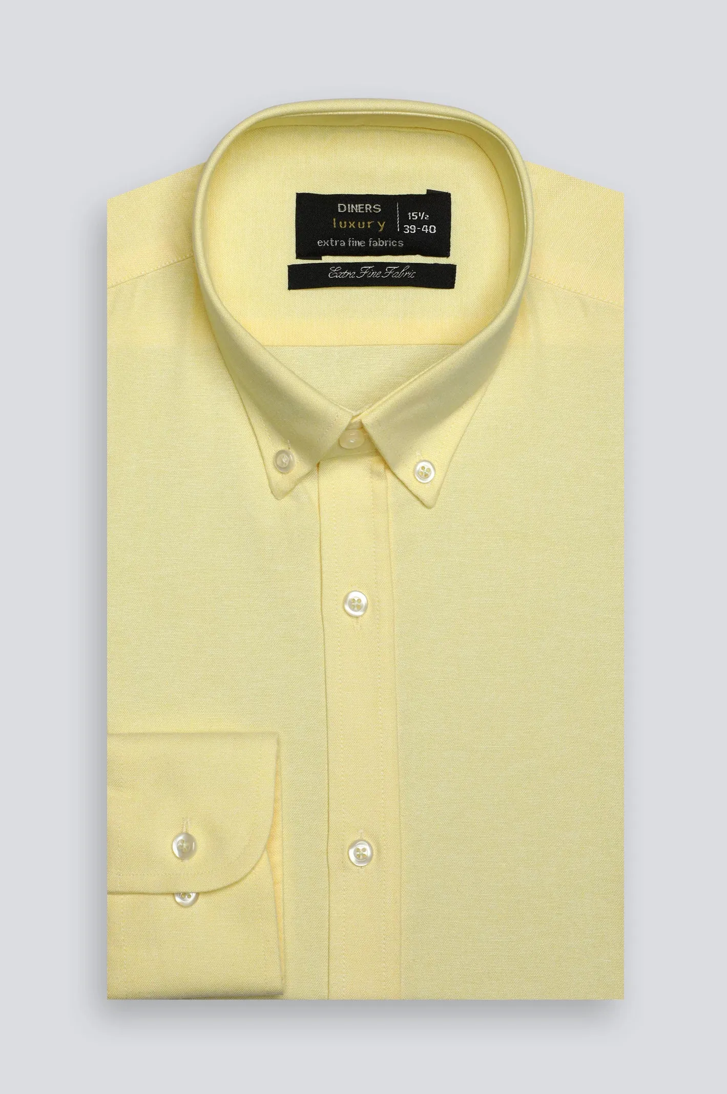 Yellow Textured Formal Shirt